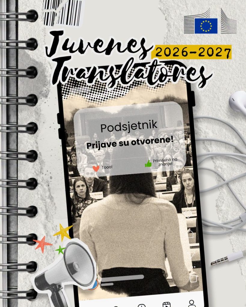 Otvorene prijave za europsko natjecanje mladih prevoditelja Juvenes Translatores 2026./2027.